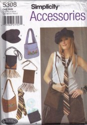 5308 JUNIOR BAGS = DRAWSTRING, HAT, TIE, CD CASE PATTERN S-L
